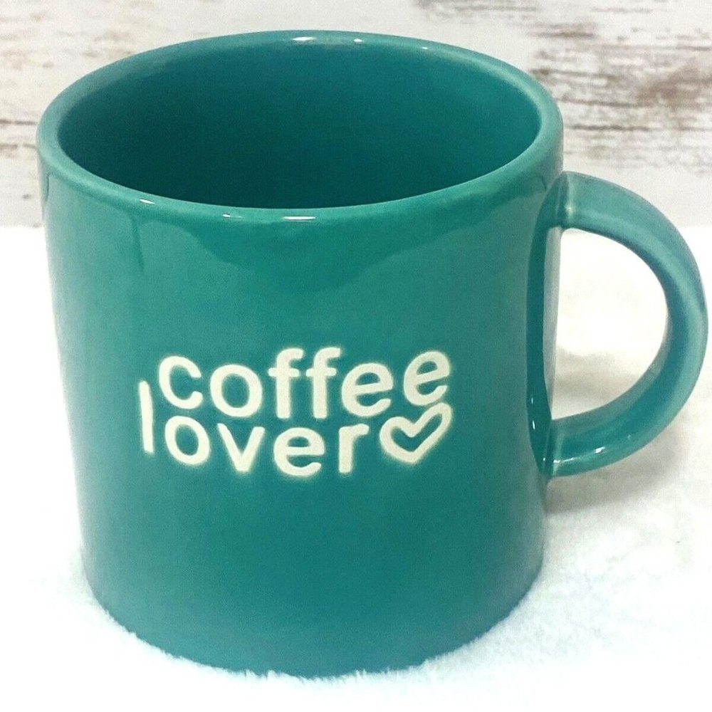 Coffee Lover Mug Novelty Ceramic Cup Large 16oz Turquoise Teal Blue By Threshold